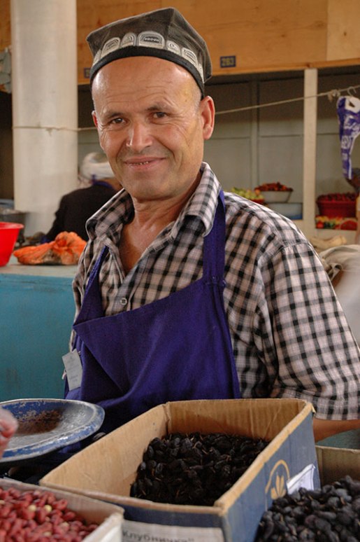Tajik Fruitseller, Panjakent, Sughd Region, Tajikistan
